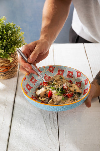 MIKASA BLUE MOSAIC PASTA BOWL