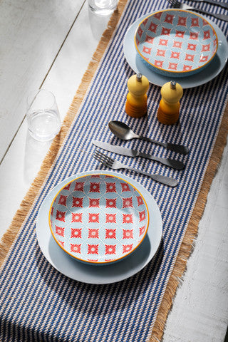 MIKASA BLUE MOSAIC PASTA BOWL