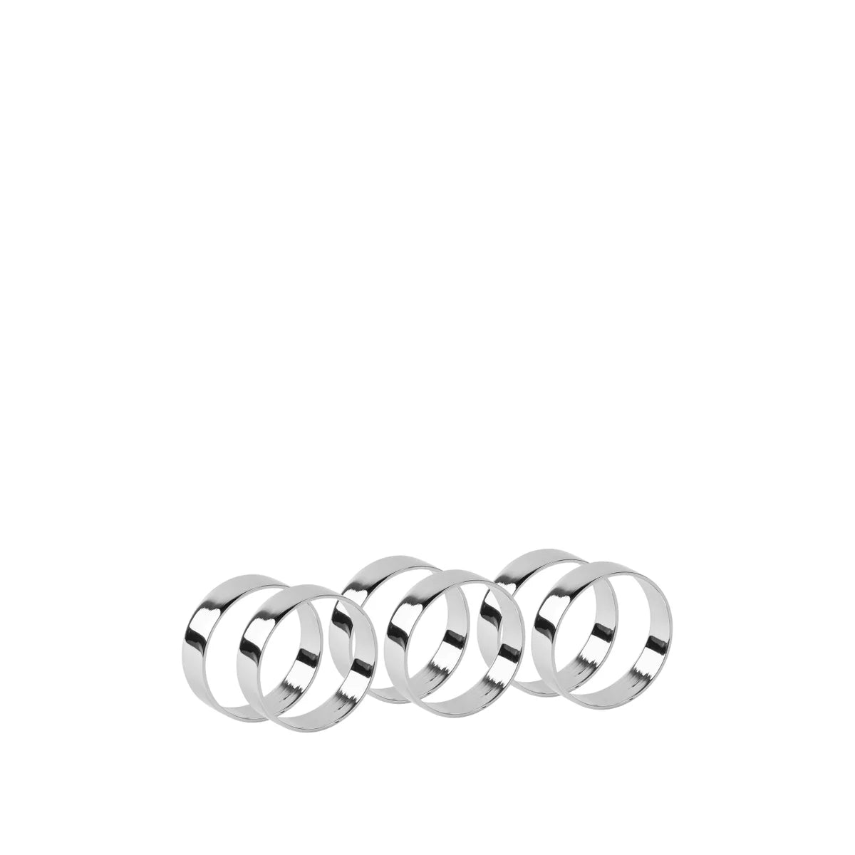 BROSTE NAPKIN RINGS - SET OF 6 - SILVER FINISH