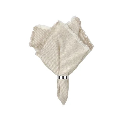 BROSTE NAPKIN ELOUISE - OFF WHITE/TAUPE - SET OF 6