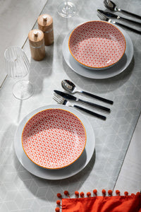 MIKASA GEOMETRIC BLUE PASTA BOWL