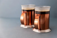LA CAFETIERE COPPER COFFEE MUG SET OF 2 - STAINLESS STEEL - GIFT BOXED