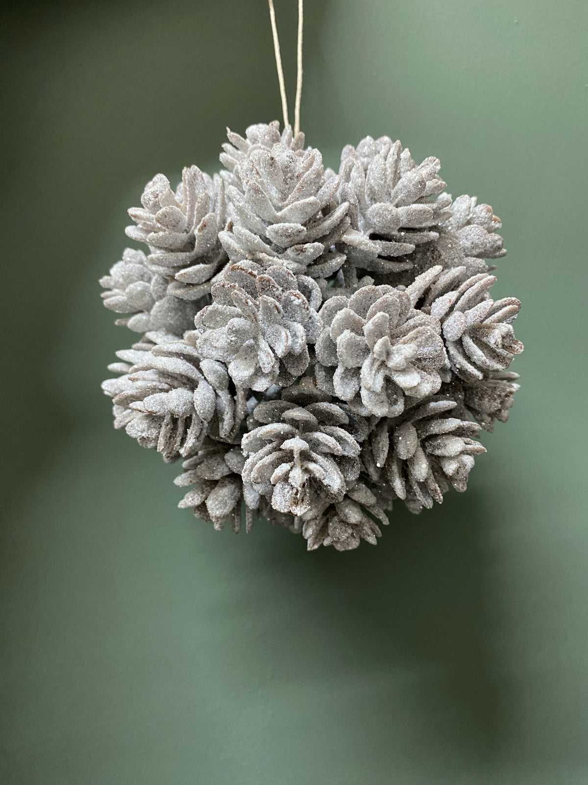 FROSTED PINECONE BALL