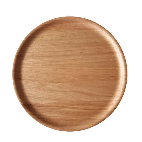 ATIYA ROUND WOODEN TRAY OAK 45CM