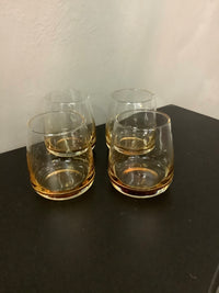 MOUTH BLOWN BROSTE GLASSES - AMBER