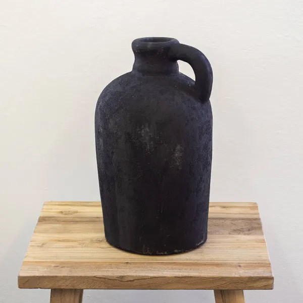 PROVENCIAL TERRACOTTA VASE - WEATHERED BLACK
