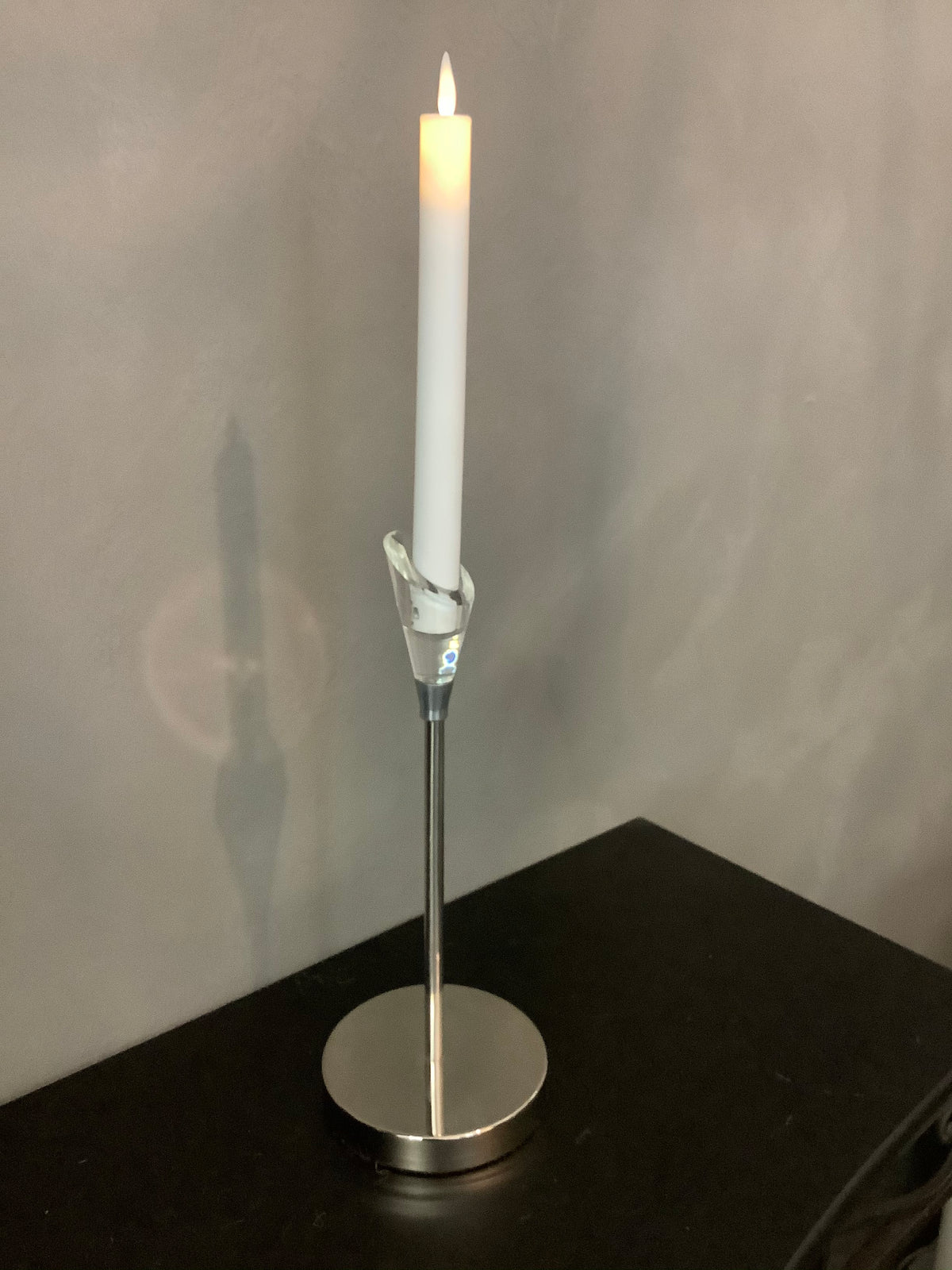 ANGLED NICKEL PLATED CANDLE HOLDER