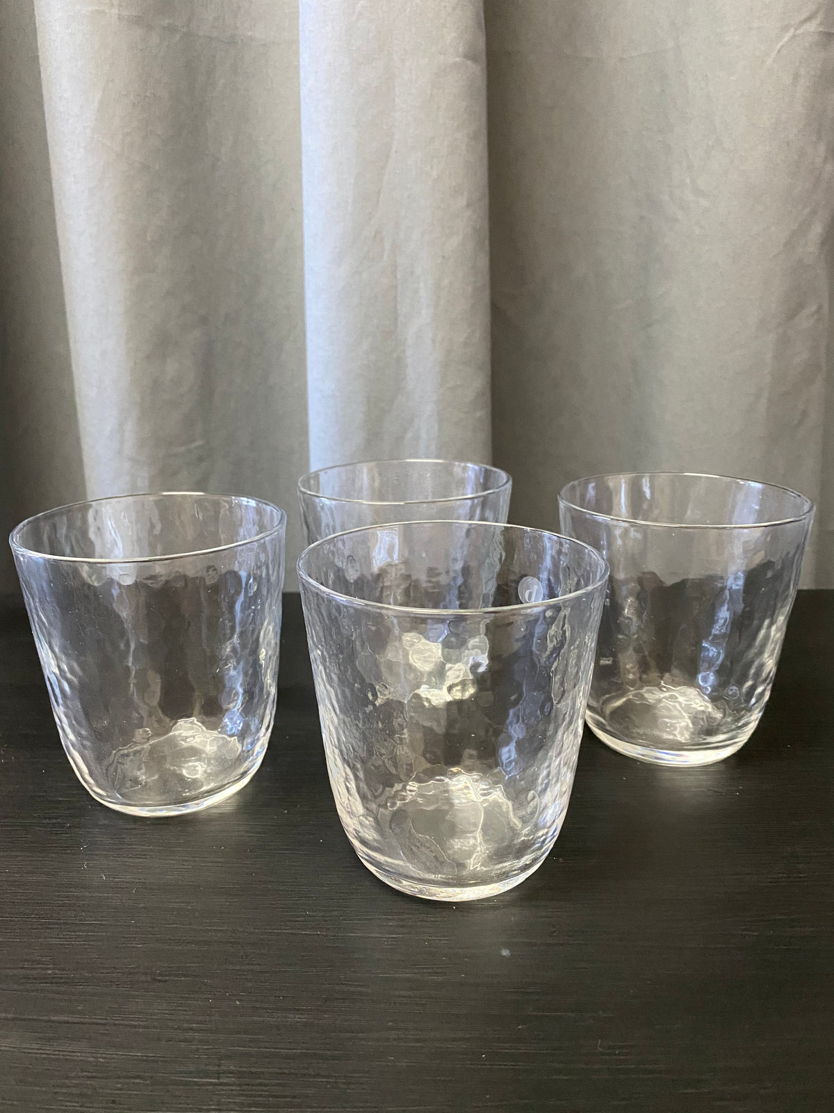 BROSTE HAMMERED CLEAR JUG & TUMBLERS