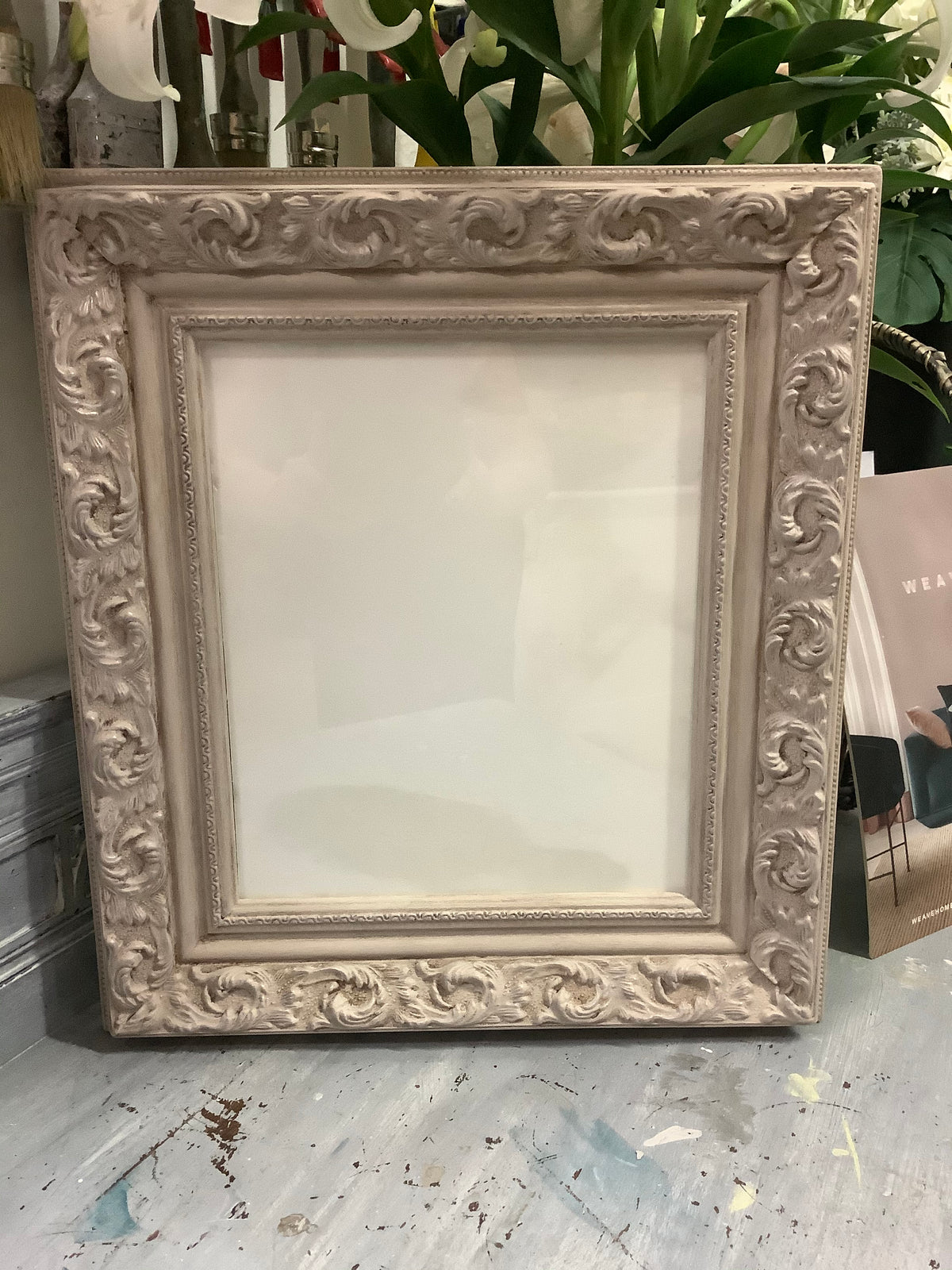 HAND PAINTED ANTIQUED PHOTO FRAMES