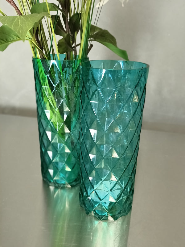 TURQUOISE GEOMETRIC VASE