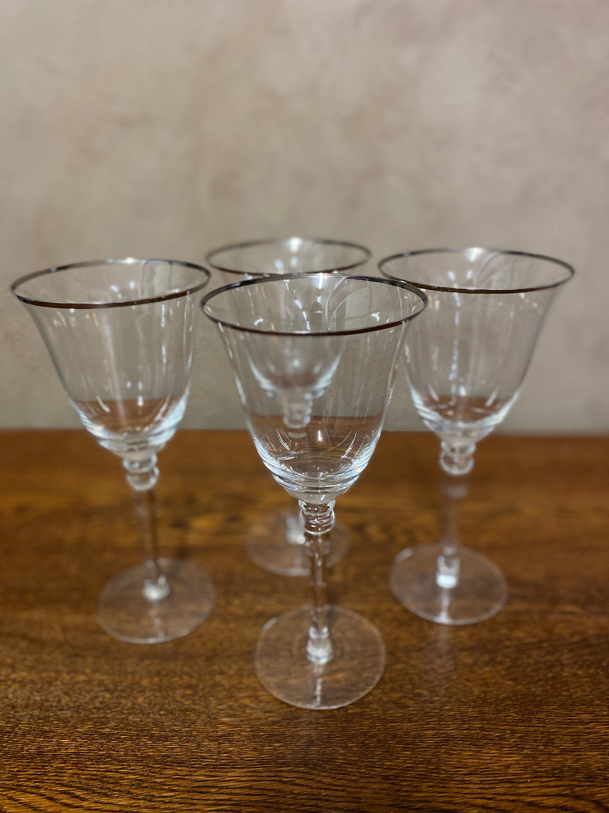 FELICITY WINE GLASSES - SILVER RIM - SET OF 4